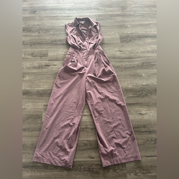 ATHLETA Brooklyn Heights Jumpsuit Women Sleeveless Wide Leg Black Zip Up 2 - Picture 4 of 6